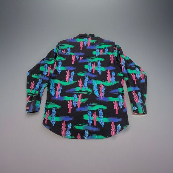 Wrangler Mens‎ Cactus All Over Print Cowboy Cut Regular Fit USA Large 16.5-34 - Picture 2 of 5